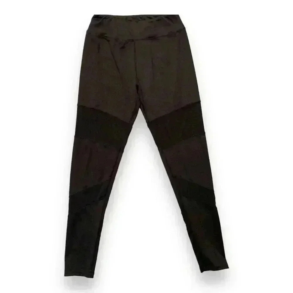 Always Black Mesh Cutout Women's Large Athletic or Fashion Leggings